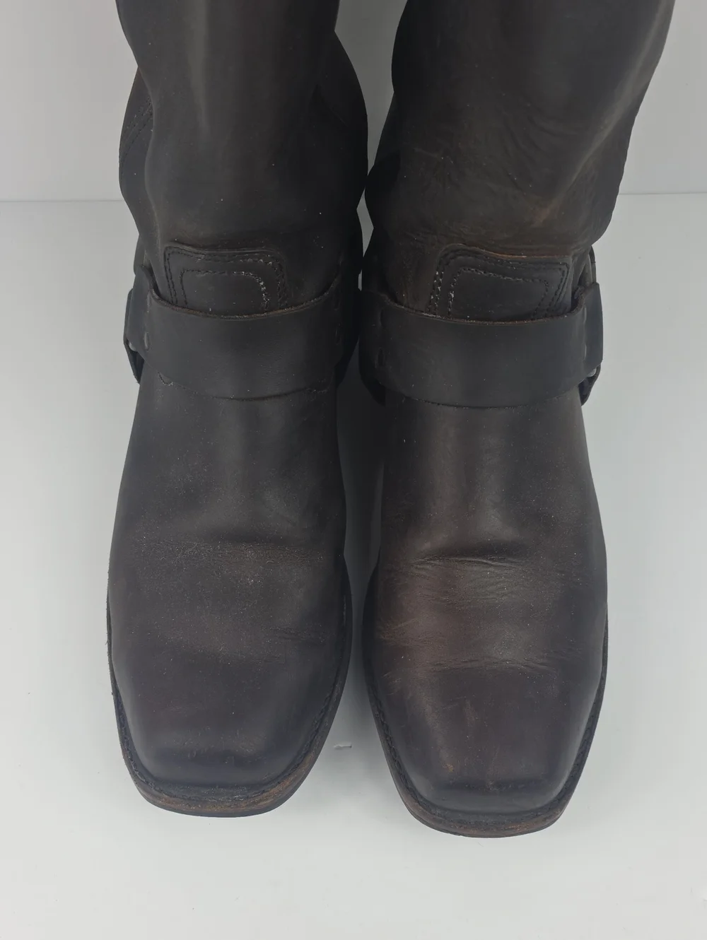 Frye Harness 12R Brown Leather Motorcycle Men's Boots.